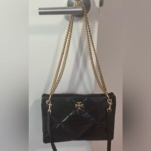 Tory Burch Small Black Kira Diamond Quilt Shoulder Bag